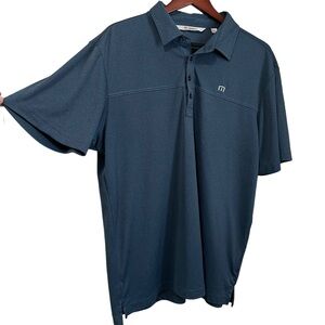 Travis Mathew Short Sleeve Collared Golf Polo Blue Size XL